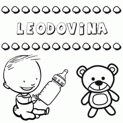 Nome Leodovina para pintar. Desenhos de todos os nomes para colorir