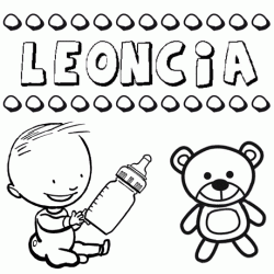 Nome Leoncia para pintar. Desenhos de todos os nomes para colorir
