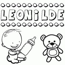 Nome Leonilde para pintar. Desenhos de todos os nomes para colorir