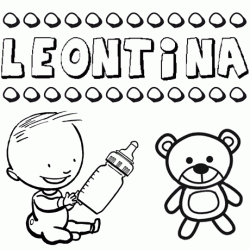 Nome Leontina para pintar. Desenhos de todos os nomes para colorir