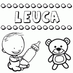 Nome Leuca para pintar. Desenhos de todos os nomes para colorir