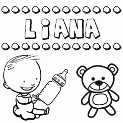Nome Liana para pintar. Desenhos de todos os nomes para colorir
