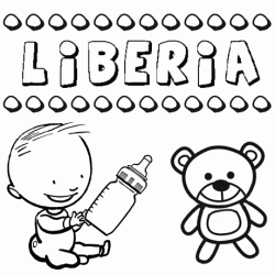 Nome Liberia para pintar. Desenhos de todos os nomes para colorir