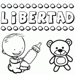 Nome Libertad para pintar. Desenhos de todos os nomes para colorir