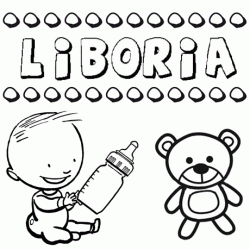 Nome Liboria para pintar. Desenhos de todos os nomes para colorir