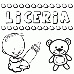 Nome Liceria para pintar. Desenhos de todos os nomes para colorir