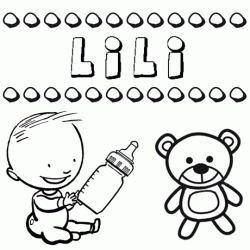 Nome Lili para pintar. Desenhos de todos os nomes para colorir