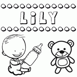 Nome Lily para pintar. Desenhos de todos os nomes para colorir