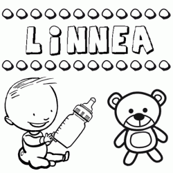 Nome Linnea para pintar. Desenhos de todos os nomes para colorir