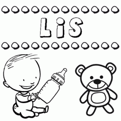 Nome Lis para pintar. Desenhos de todos os nomes para colorir