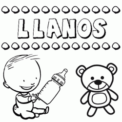 Nome Llanos para pintar. Desenhos de todos os nomes para colorir