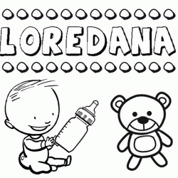 Nome Loredana para pintar. Desenhos de todos os nomes para colorir