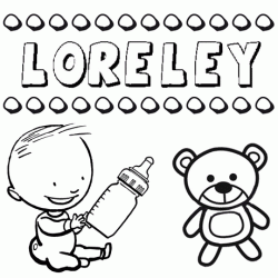 Nome Loreley para pintar. Desenhos de todos os nomes para colorir