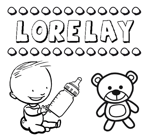 Nome Lorelay para pintar. Desenhos de todos os nomes para colorir