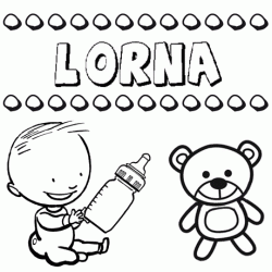 Nome Lorna para pintar. Desenhos de todos os nomes para colorir