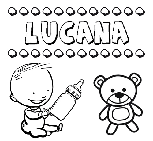 Nome Lucana para pintar. Desenhos de todos os nomes para colorir