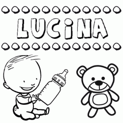 Nome Lucina para pintar. Desenhos de todos os nomes para colorir