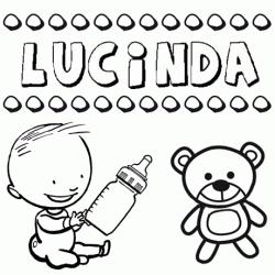 Nome Lucinda para pintar. Desenhos de todos os nomes para colorir