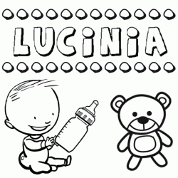 Nome Lucinia para pintar. Desenhos de todos os nomes para colorir