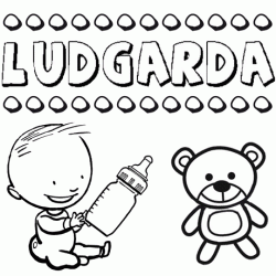 Nome Ludgarda para pintar. Desenhos de todos os nomes para colorir