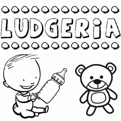 Nome Ludgeria para pintar. Desenhos de todos os nomes para colorir