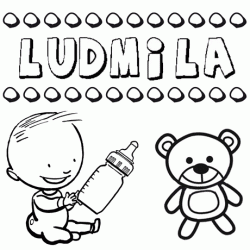 Nome Ludmila para pintar. Desenhos de todos os nomes para colorir