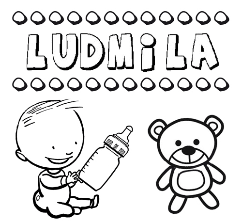 Nome Ludmila para pintar. Desenhos de todos os nomes para colorir