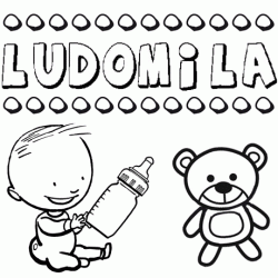Nome Ludomila para pintar. Desenhos de todos os nomes para colorir