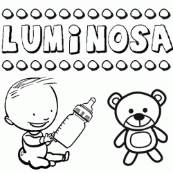 Nome Luminosa para pintar. Desenhos de todos os nomes para colorir