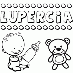 Nome Lupercia para pintar. Desenhos de todos os nomes para colorir