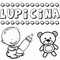 Nome Lupicina para pintar. Desenhos de todos os nomes para colorir