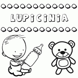 Nome Lupicinia para pintar. Desenhos de todos os nomes para colorir