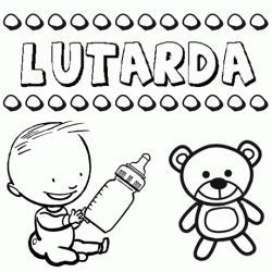 Nome Lutarda para pintar. Desenhos de todos os nomes para colorir