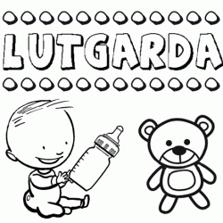 Nome Lutgarda para pintar. Desenhos de todos os nomes para colorir