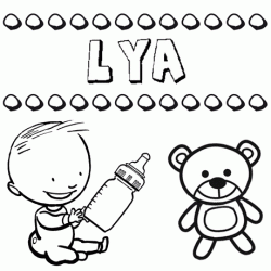 Nome Lya para pintar. Desenhos de todos os nomes para colorir