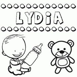 Nome Lydia para pintar. Desenhos de todos os nomes para colorir