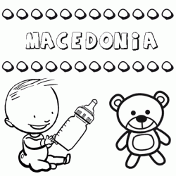 Nome Macedonia para pintar. Desenhos de todos os nomes para colorir