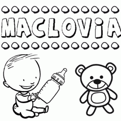 Nome Maclovia para pintar. Desenhos de todos os nomes para colorir