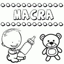 Nome Macra para pintar. Desenhos de todos os nomes para colorir