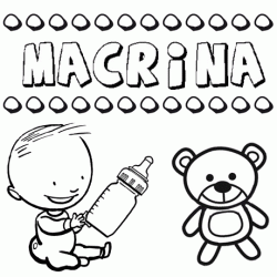 Nome Macrina para pintar. Desenhos de todos os nomes para colorir