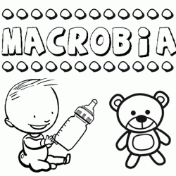 Nome Macrobia para pintar. Desenhos de todos os nomes para colorir