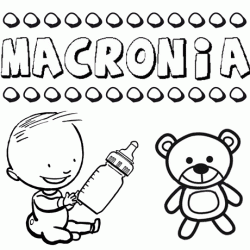 Nome Macronia para pintar. Desenhos de todos os nomes para colorir