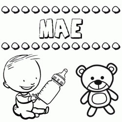 Nome Mae para pintar. Desenhos de todos os nomes para colorir