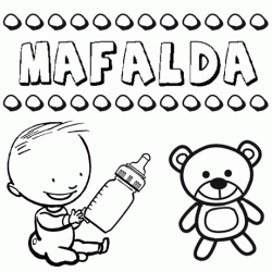 Nome Mafalda para pintar. Desenhos de todos os nomes para colorir