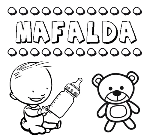 Nome Mafalda para pintar. Desenhos de todos os nomes para colorir