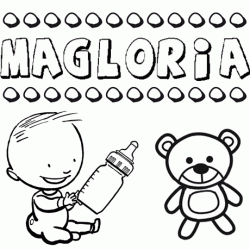 Nome Magloria para pintar. Desenhos de todos os nomes para colorir