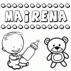 Nome Mairena para pintar. Desenhos de todos os nomes para colorir