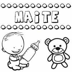 Nome Maite para pintar. Desenhos de todos os nomes para colorir