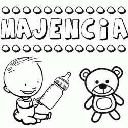 Nome Majencia para pintar. Desenhos de todos os nomes para colorir