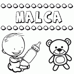 Nome Malca para pintar. Desenhos de todos os nomes para colorir